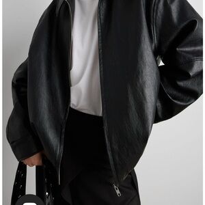 Women’s Oak + Fort Black Leather Jacket